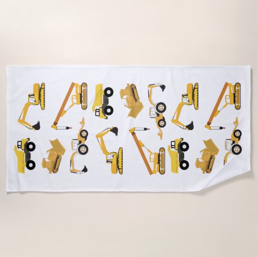 Serviette De Plage Camions de construction (Devant)