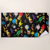 Serviette De Plage Camions de construction Astronaut Dinosaures dans  (Devant)