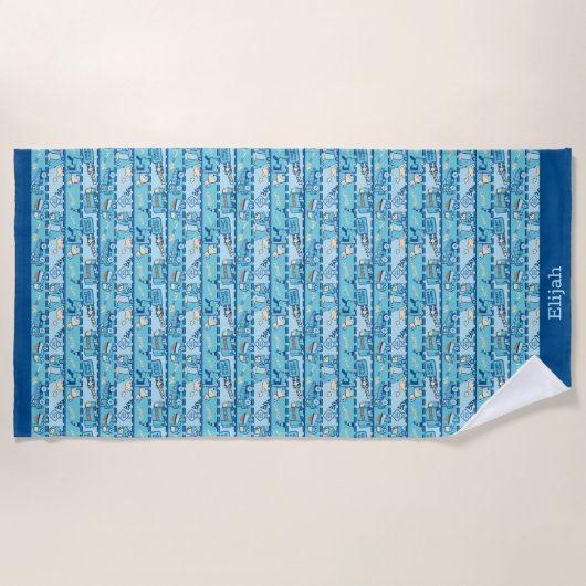 Serviette De Plage Camions de construction de routes personnalisés Tu (Devant)