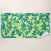 Serviette De Plage Camo d'ananas Hawaiian Tropical - chaux et turquoi (Devant)