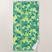 Serviette De Plage Camo d'ananas Hawaiian Tropical - chaux et turquoi (Devant)