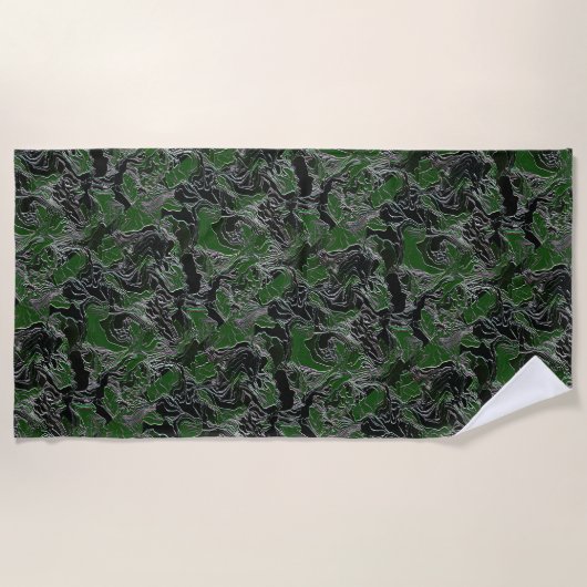 Serviette De Plage Camo Vert Funky (Devant)