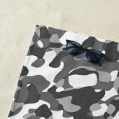 Serviette De Plage Camouflage blanc gris Motif d'impression (En situation)