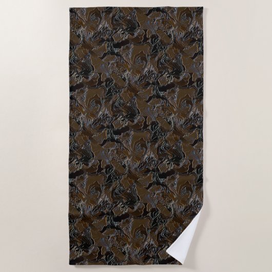 Serviette De Plage Camouflage Brun Métallisé (Devant)