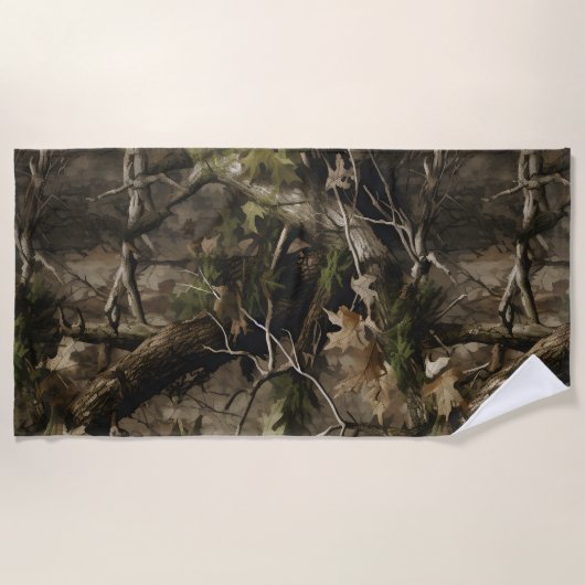 Serviette De Plage Camouflage d'arbre réel (Devant)