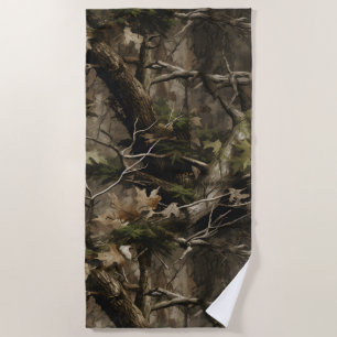 Serviette De Plage Camouflage d'arbre réel