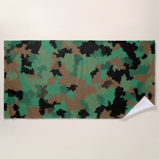 Serviette De Plage Camouflage de la jungle verte de l'armée Design Mo (Devant)