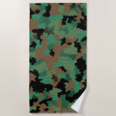 Serviette De Plage Camouflage de la jungle verte de l'armée Design Mo (Devant)