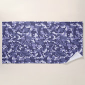 Serviette De Plage Camouflage de la marine violette (Devant)