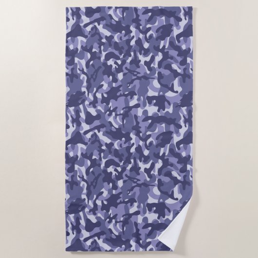 Serviette De Plage Camouflage de la marine violette (Devant)
