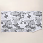 Serviette De Plage Camouflage gris neige d'hiver, Militaire, Armée (Devant)
