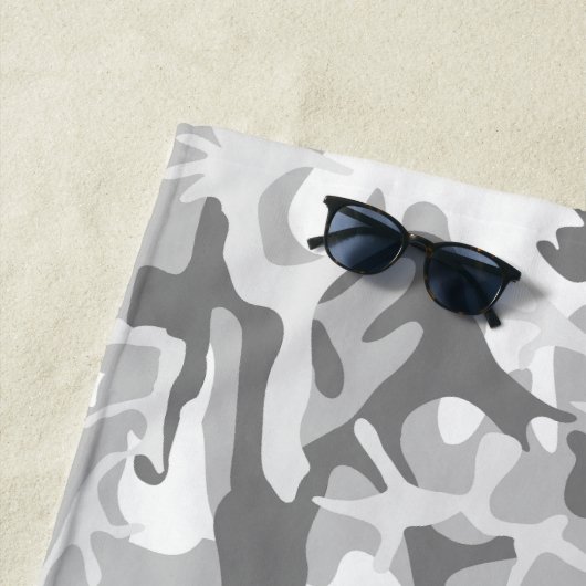 Serviette De Plage Camouflage gris neige d'hiver, Militaire, Armée (En situation)