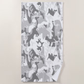 Serviette De Plage Camouflage gris neige d'hiver, Militaire, Armée (Devant)