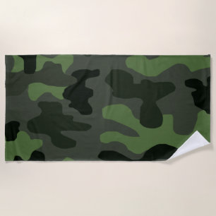 Serviette De Plage camouflage gris vert foncé no.14 imprimer