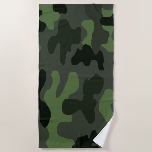 Serviette De Plage camouflage gris vert foncé no.14 imprimer (Devant)