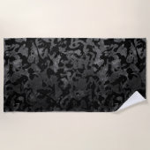 Serviette De Plage Camouflage moderne Camo-noir et gris foncé (Devant)