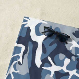 Serviette De Plage Camouflage neige hivernale bleue, Militaire, Armée