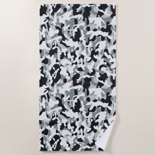 Serviette De Plage Camouflage Poussière de Neige (Devant)
