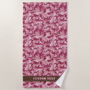 Serviette De Plage Camouflage rose