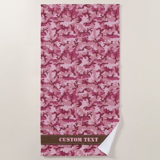 Serviette De Plage Camouflage rose (Devant)
