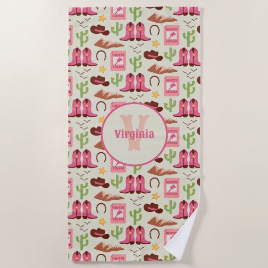 Serviette De Plage Campagne Bottes pour fille Adorable Bâton Cheval O (Devant)
