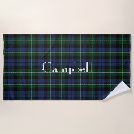 Serviette De Plage Campbell Tartan Plaid Beach Towel (Devant)