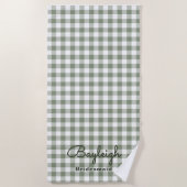 Serviette De Plage Camping Green À damiers Bridesmaid (Devant)