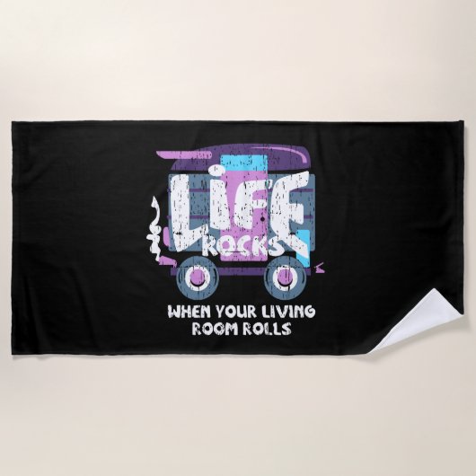 Serviette De Plage Camping - La vie est géniale (Devant)