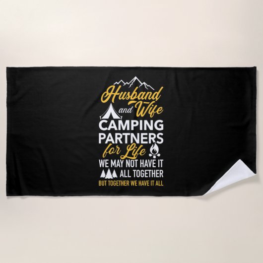 Serviette De Plage Camping Mari Et Femme Partenaire À Vie (Devant)