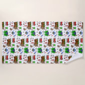 Serviette De Plage Camping personnalisé Thème Happy Camper (Devant)