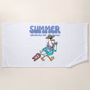 Serviette De Plage Canard de vacances aux bonnes vibrations d'été Art