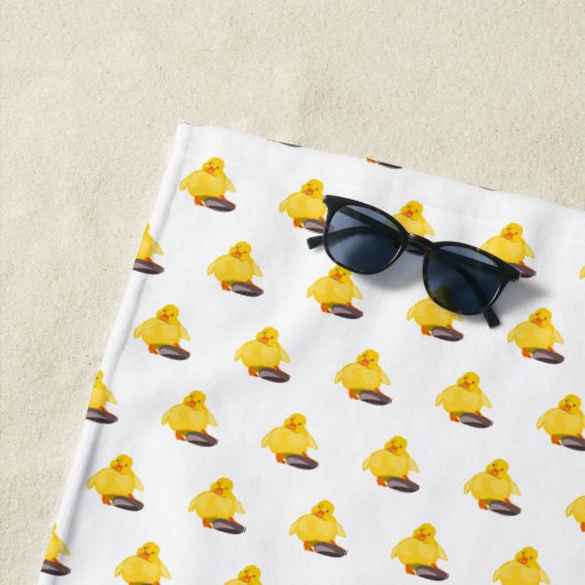 Serviette De Plage Canard jaune mignon (En situation)