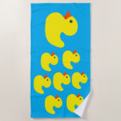 Serviette de plage Canard Maman et Canards en Caou (Devant)