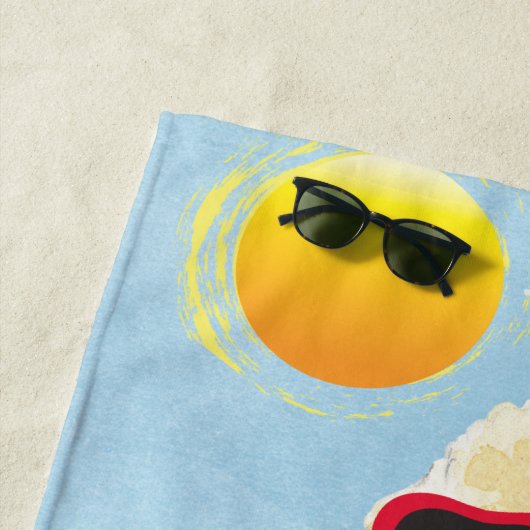 Serviette De Plage Caniche miniature d'été (En situation)