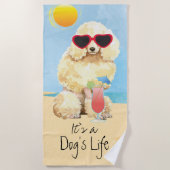 Serviette De Plage Caniche miniature d'été (Devant)