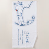 Serviette De Plage Cape Cod Week-end de Bachelorette Personnalisé (Devant)
