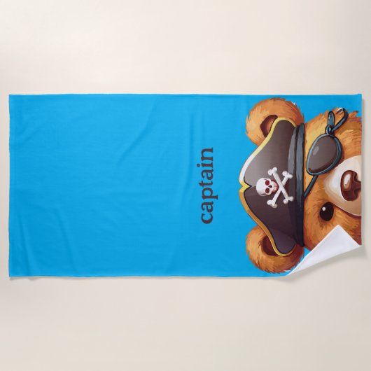 Serviette De Plage Capitaine Bear (Devant)