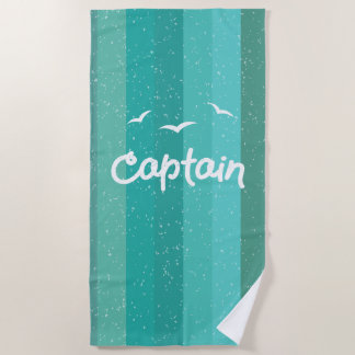 Serviette De Plage Capitaine du navire Nautical Blue Striped Striped