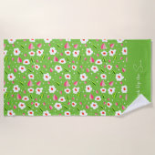 Serviette De Plage Caprice de prairie printanière (Devant)