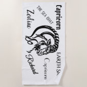 Serviette De Plage Capricorne personnel Zodiaque de chèvre de mer (Devant)