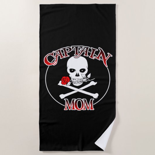 Serviette de plage Captain Mom (Devant)