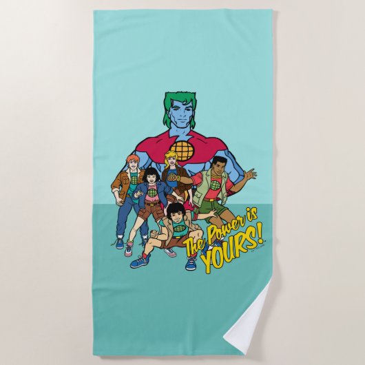 Serviette De Plage Captain Planet Group Graphic - La Puissance Est À (Devant)