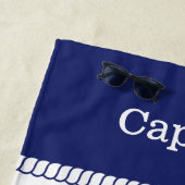 Serviette De Plage Captain's Wheel Nautical Rope Ajouter un nom (En situation)