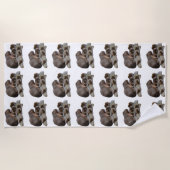 Serviette De Plage Capybaras De Mère Et De Bébé, (Devant)