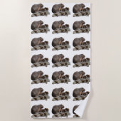 Serviette De Plage Capybaras De Mère Et De Bébé, (Devant)