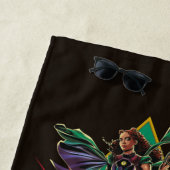 Serviette De Plage Caractère Adam noir Diamètre Burst Graphic (En situation)