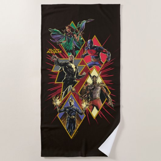 Serviette De Plage Caractère Adam noir Diamètre Burst Graphic (Devant)