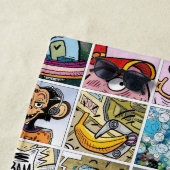 Serviette De Plage Caractères comiques Grille Motif Parole Nom du bal (En situation)