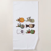 Serviette De Plage Caractères Halloween (Devant)