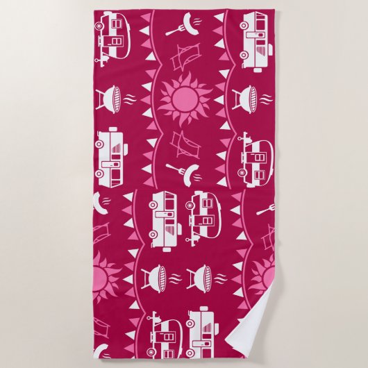 Serviette De Plage Caravan Camping Maison Décor (Devant)